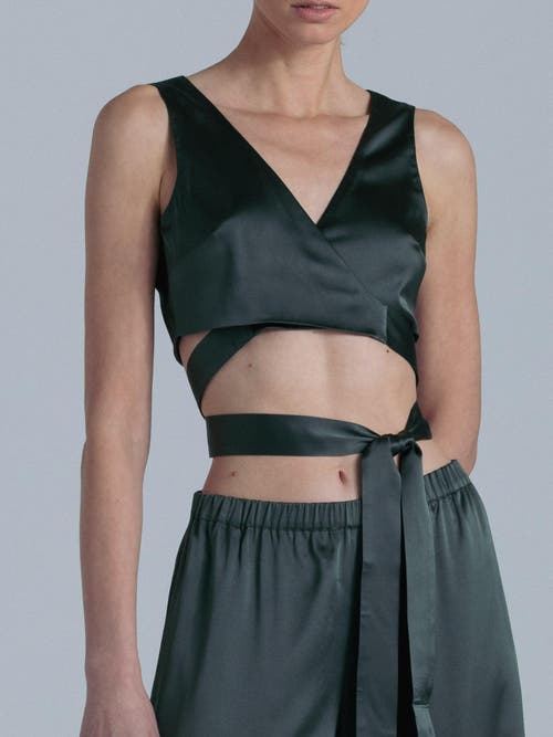 Alas Silk V-neck Top In Black