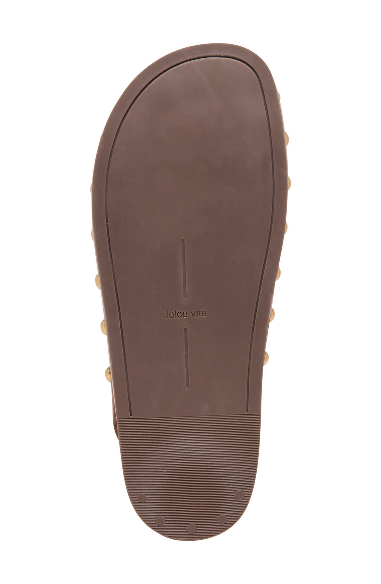 Joney Stud Flat Mule, Alternate, color, DARK BROWN SUEDE