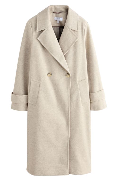 Next Double Breasted Coat In Brown