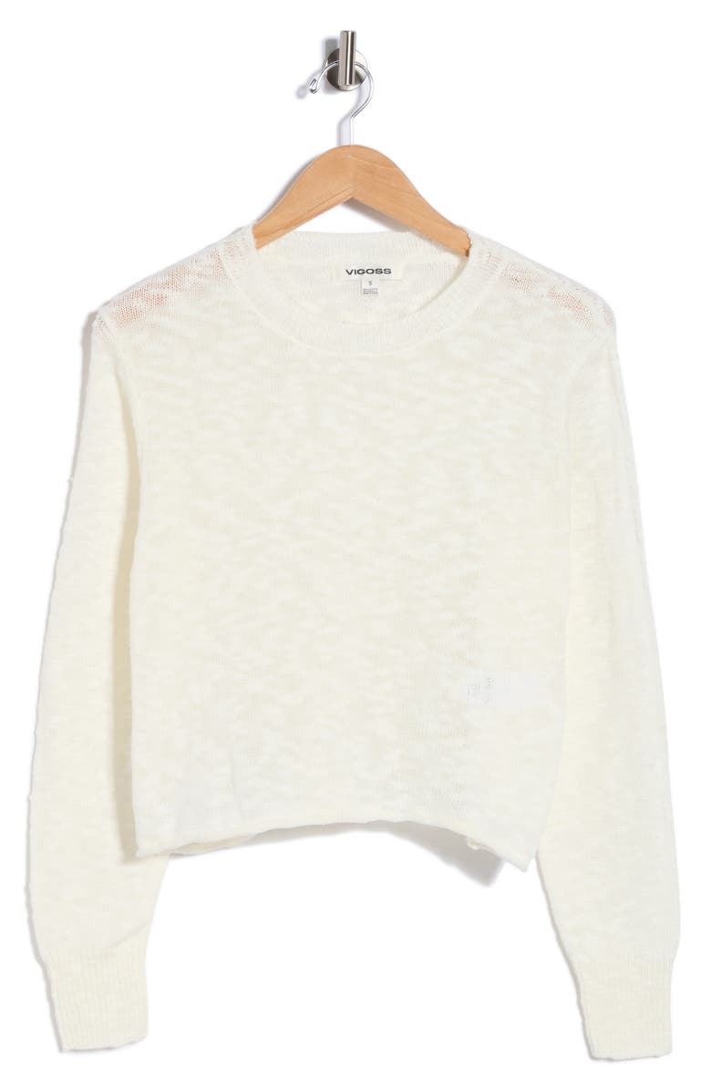 Vigoss Slub Beach Sweater, Main, color, Ivory