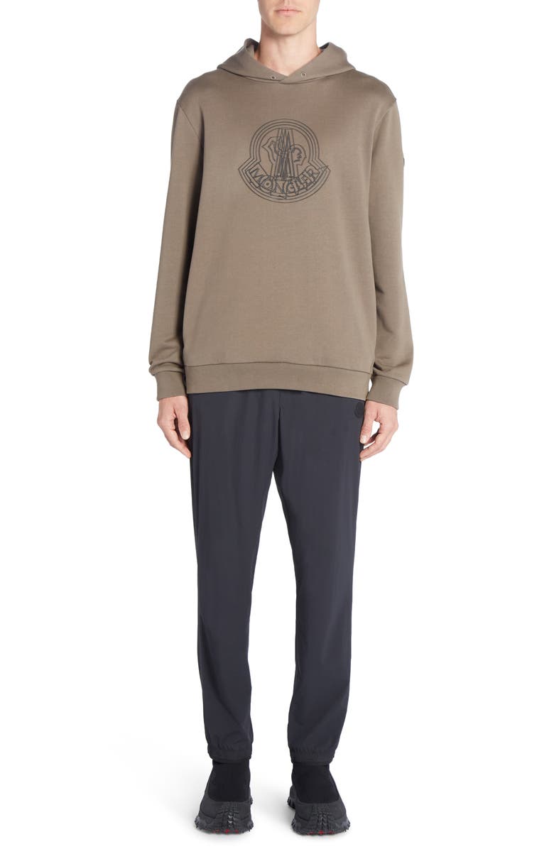 Moncler Logo Cotton Fleece Graphic Hoodie, Alternate, color, 