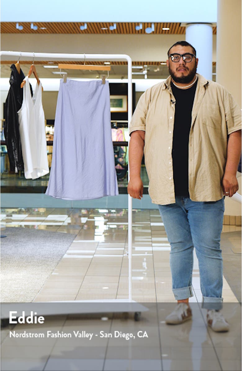 Crinkled Satin Slip Skirt, sales video thumbnail