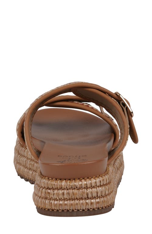 Gc Shoes Lorena Raffia Platform Slide Sandal In Brown Multi