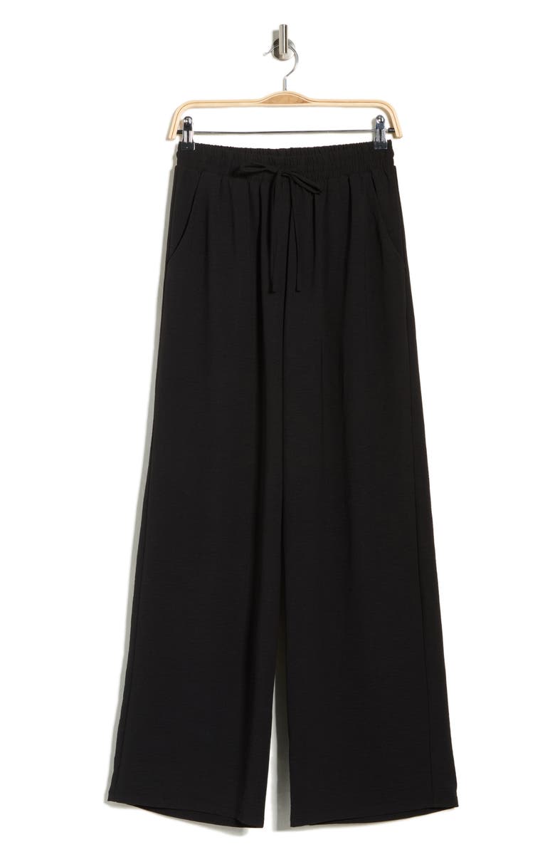 Leith Airflow Pull-On Wide Leg Pants, Alternate, color, Black
