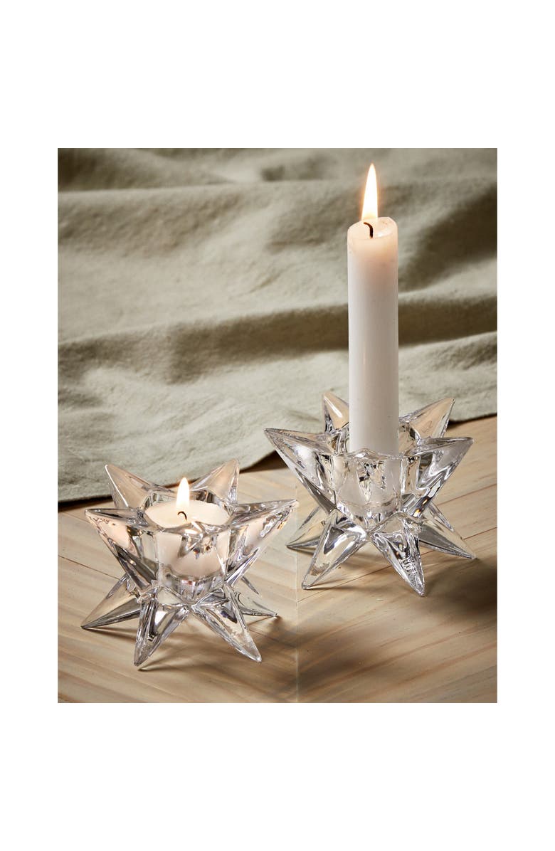 tag Ara Clear Glass Starburst Reversible Candle Holder Unit, Alternate, color, White