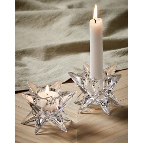 Tag Ara Clear Glass Starburst Reversible Candle Holder Unit In Transparent