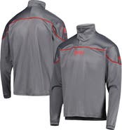 adidas Men's adidas Gray Nebraska Huskers AEROREADY Knit Quarter-Snap Jacket