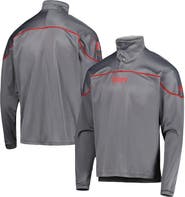 adidas Men's adidas Gray Nebraska Huskers AEROREADY Knit Quarter-Snap Jacket