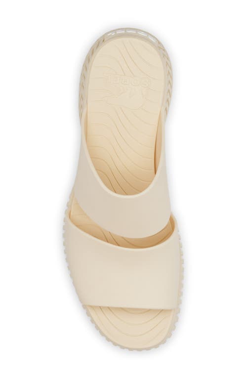 Sorel One Streetworks Platform Slide Sandal In Honey White/sea Salt
