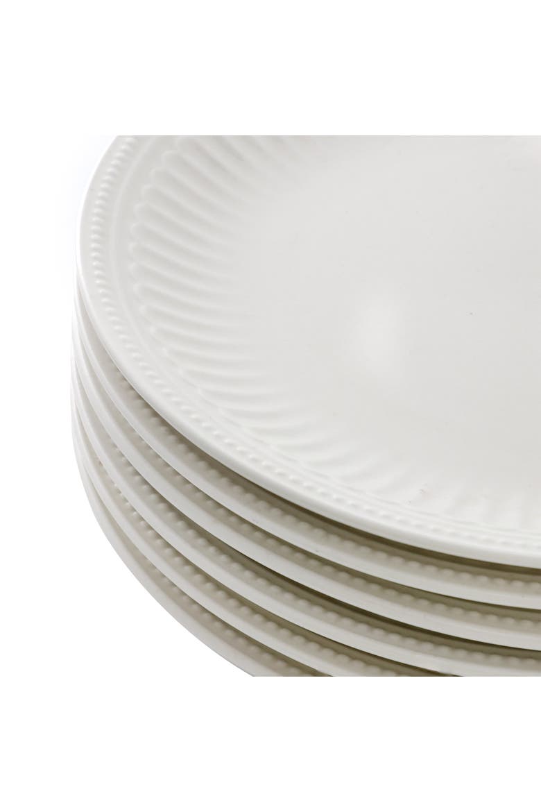 6 Piece Stoneware Dinner Plate Set, Alternate, color, White