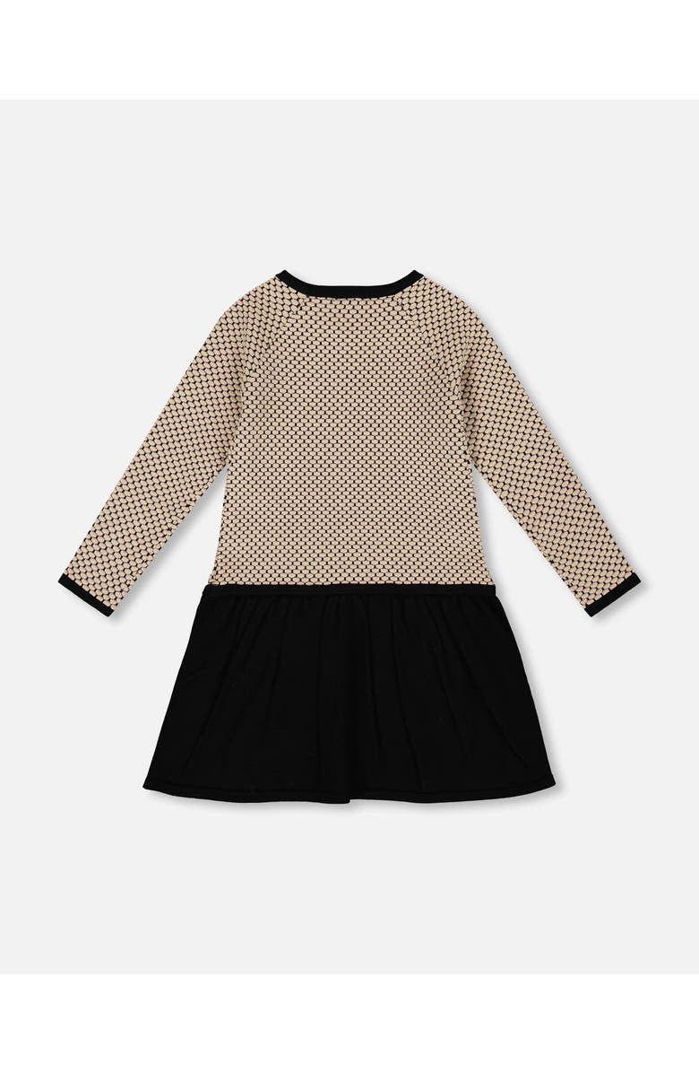 Deux par Deux Long Sleeve Knit Sweater Dress, Alternate, color, Black