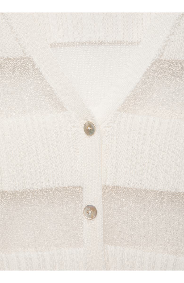MANGO Sheer Stripe Cardigan, Alternate, color, 