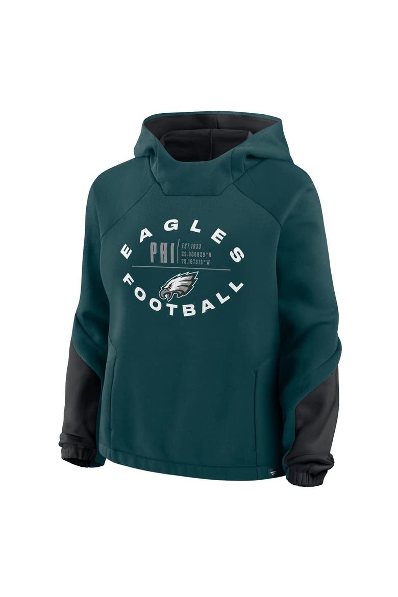 Women's Fanatics Midnight Green Philadelphia Eagles Oversized Redzone Bubble Screen Pullover Hoodie, Alternate, color, Green