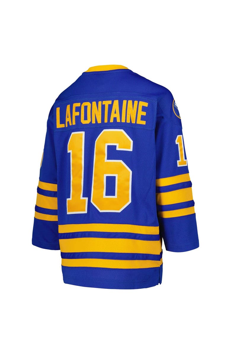 Mitchell & Ness Youth Mitchell & Ness Pat LaFontaine Royal Buffalo Sabres 1992 Blue Line Player Jersey, Alternate, color,