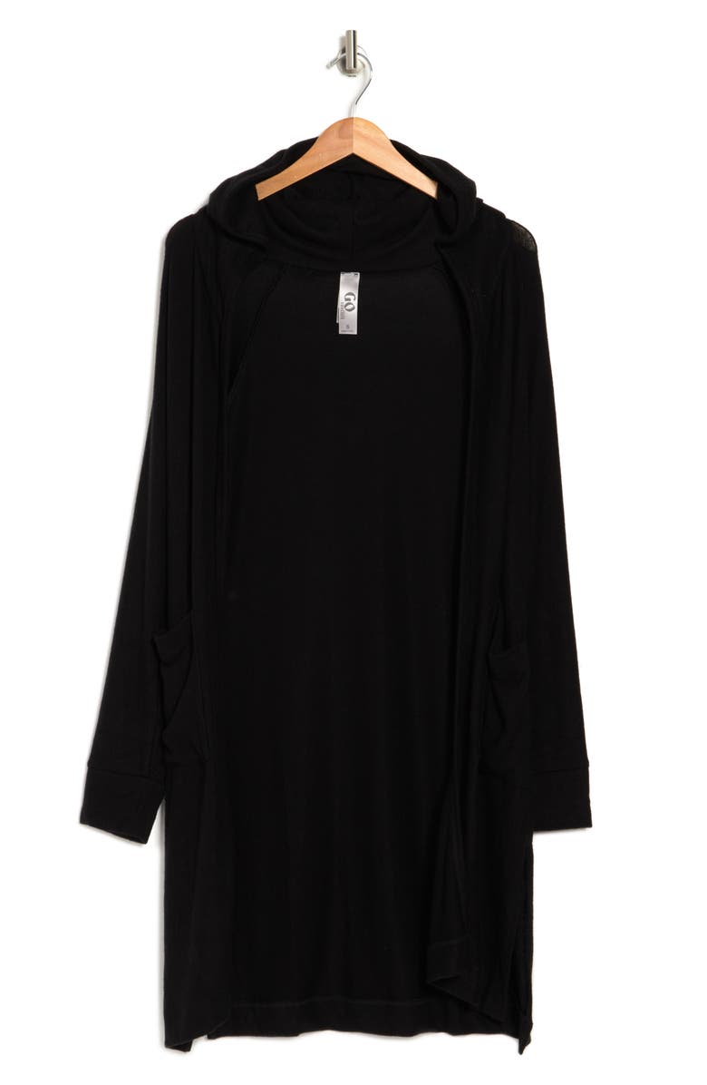 GO COUTURE Wrap Front Cardigan, Alternate, color, Black