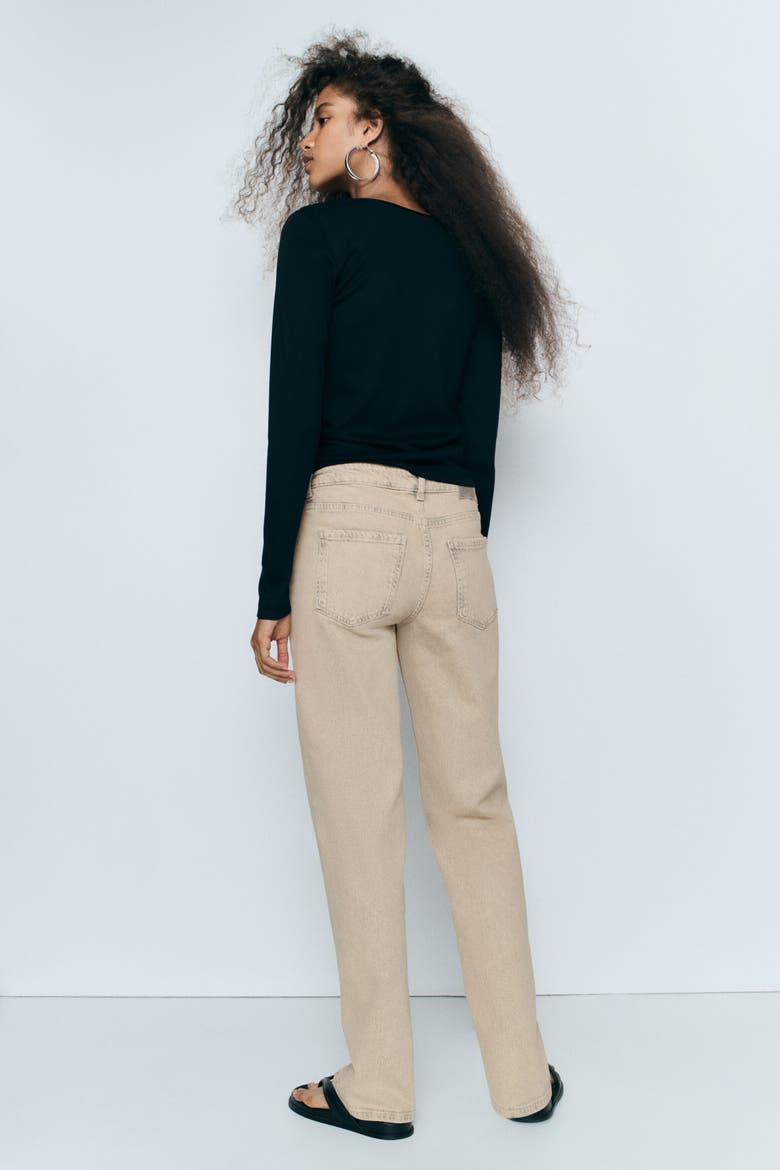 Slim Straight Regular-Waist Jeans, Alternate, color, Dusty beige