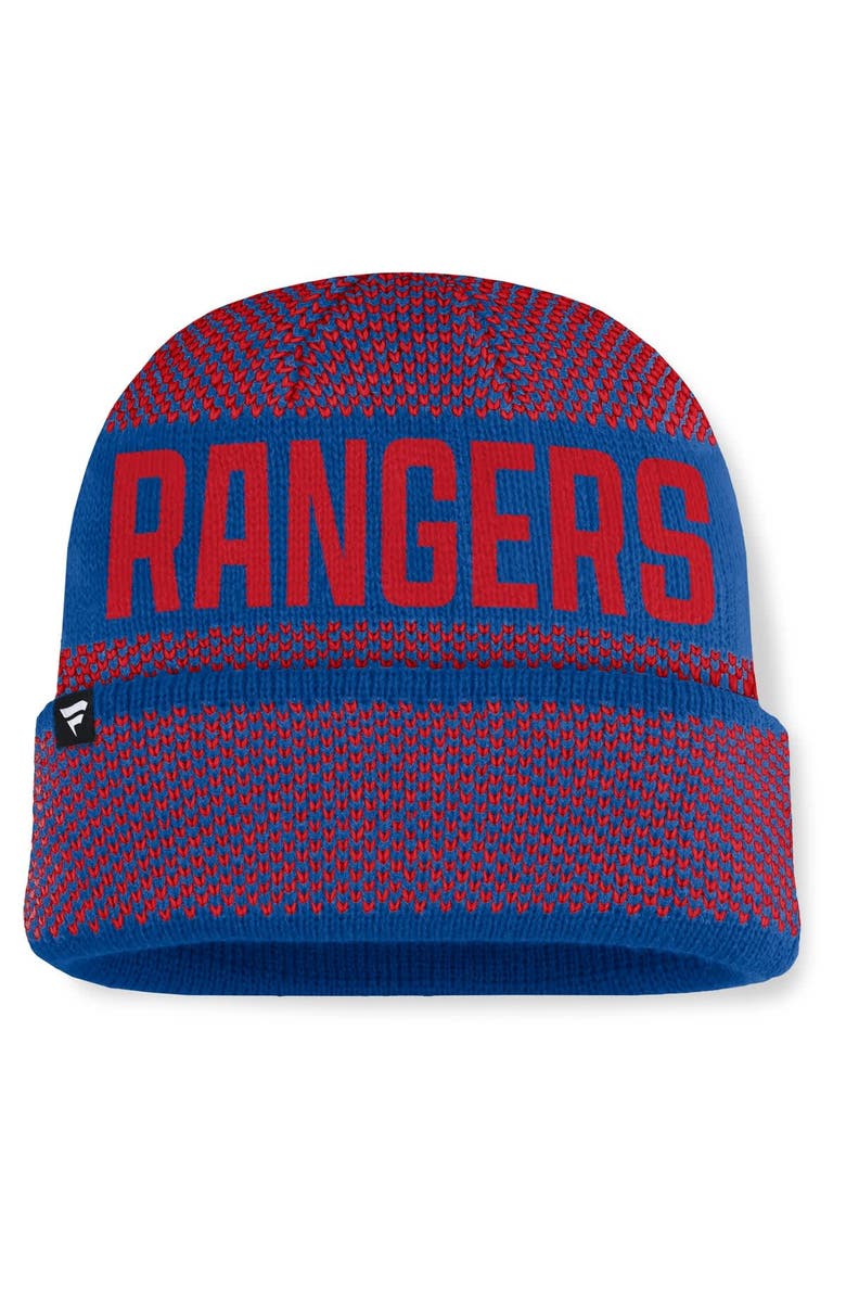 FANATICS Men's Fanatics Blue/Red New York Rangers Fundamentals Shelter Cuffed Knit Hat, Alternate, color, Blue