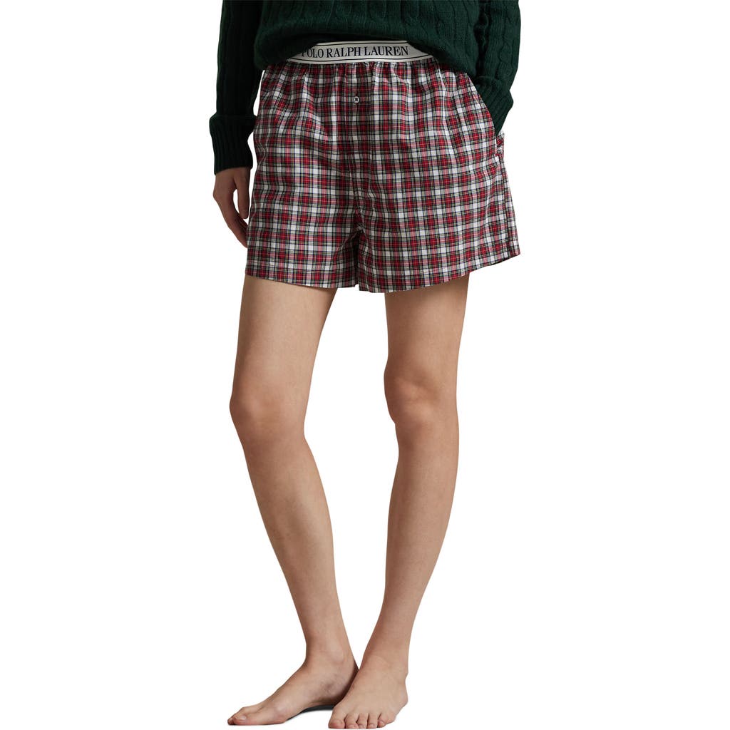 Polo Ralph Lauren Cotton Boxer Pajama Shorts In Brown