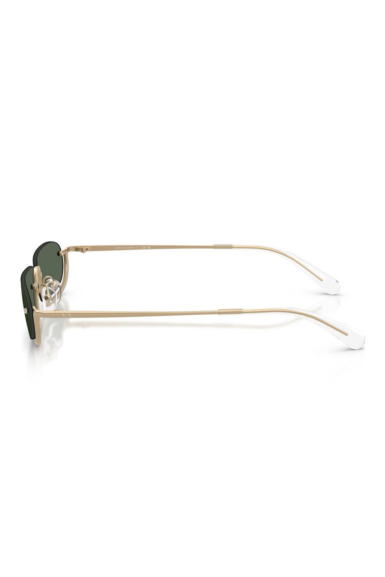 58mm Irregular Semi Rimless Sunglasses, Alternate, color, MATTE PALE GOLD / GREEN