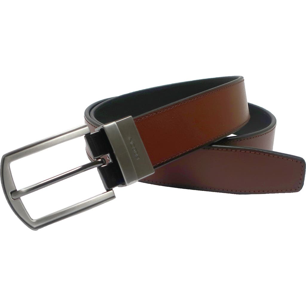 Boconi Reversible Stitched Leather Belt In Cognac To Black