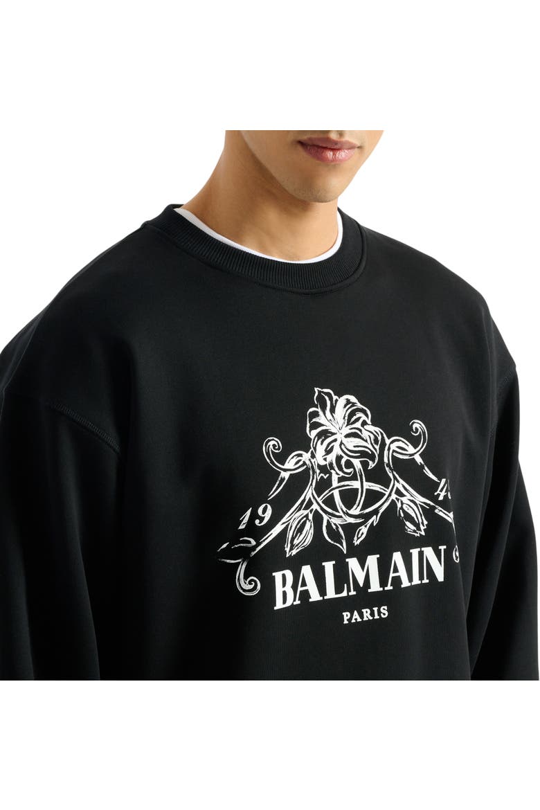 Printed Balmain Vine sweatshirt, Alternate, color, black