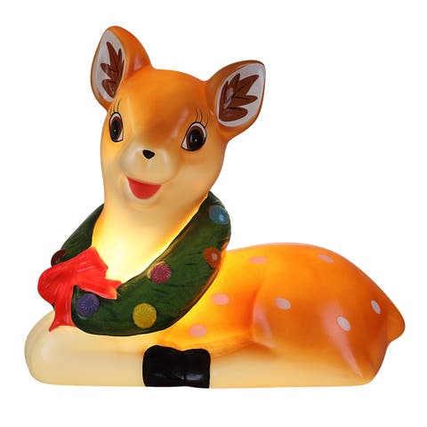 12 In. Nostalgic Lit Blow Mold Figure Reindeer