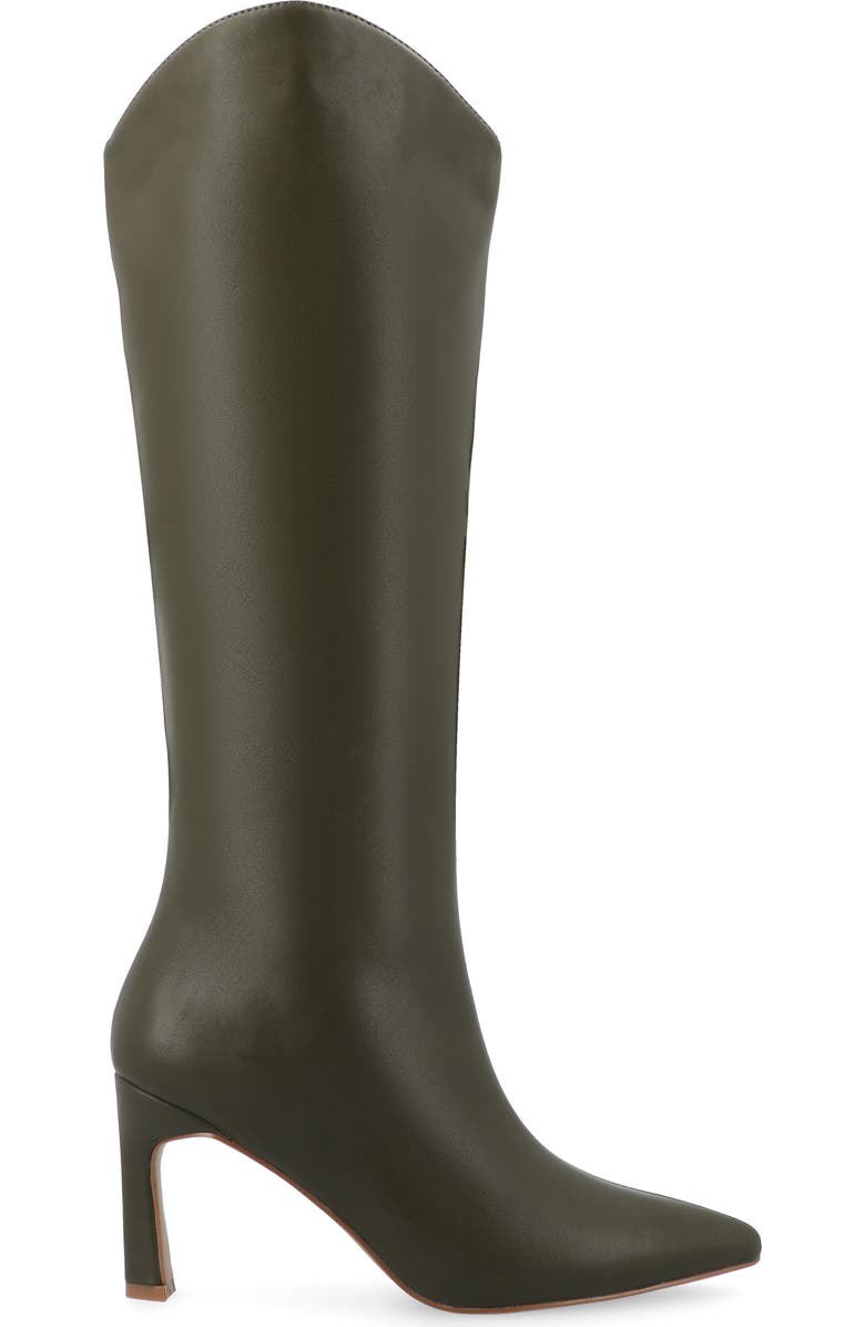 Journee Collection Rehela Pointed Toe Boot, Alternate, color, Olive