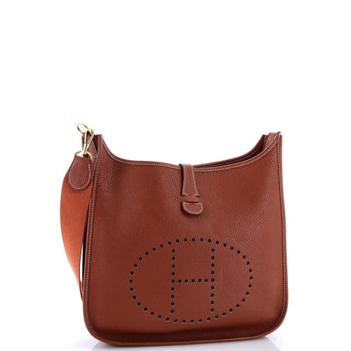 Pre-owned Hermes Hermes Evelyne Bag Gen I Clemence Gm In Brown