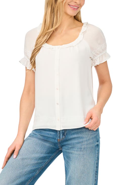 Ruffle Puff Sleeve Top