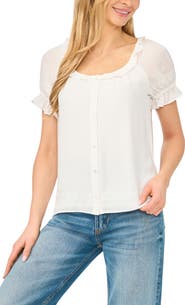 CeCe Ruffle Puff Sleeve Top