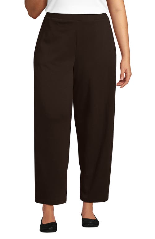 Lands' End Sport Knit High Rise Barrel Ankle Pants In Brown