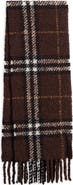 Burberry Check Alpaca & Wool Blend Bouclé Fringe Scar