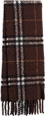 Burberry Check Alpaca & Wool Blend Bouclé Fringe Scar