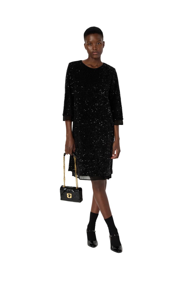 GERARD DAREL Liora Sequin Dress, Alternate, color, Black