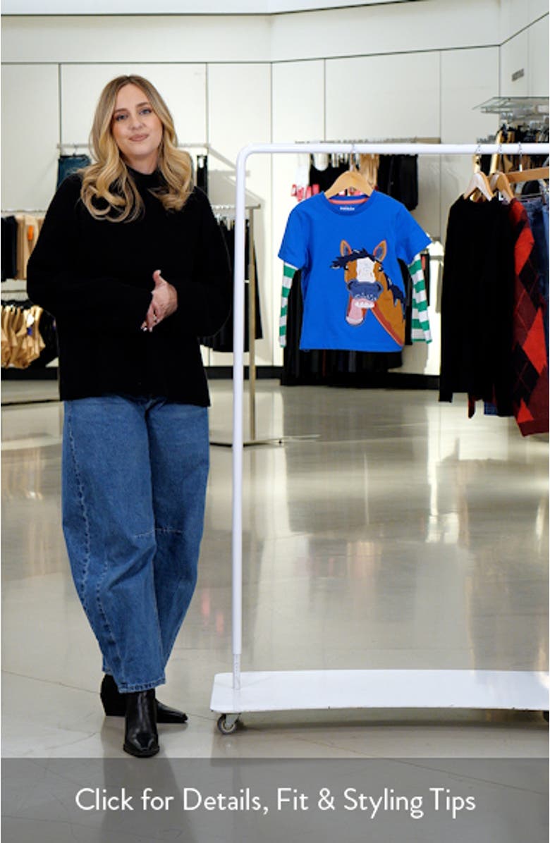 Kids' Horse Appliqué Layered Cotton T-Shirt, sales video thumbnail