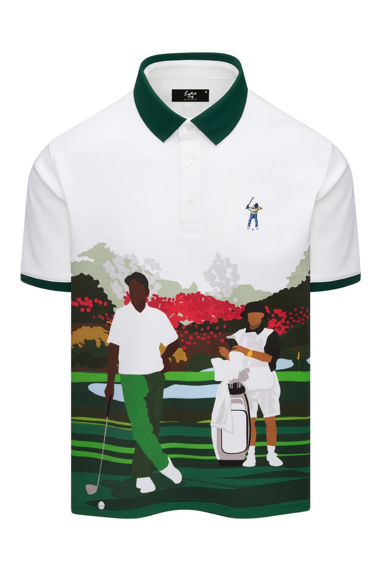 Looper Piqué Performance Polo, Main, color, WHITE MULTI-COLOR