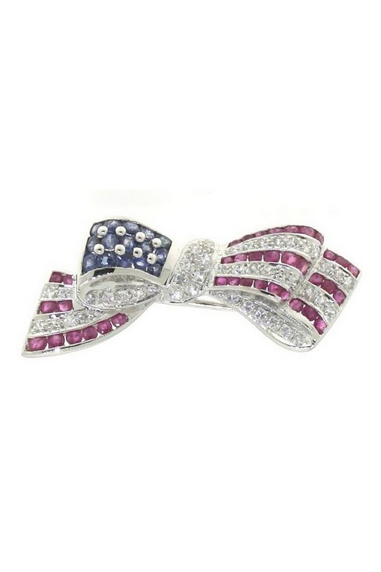 American Flag Bow Pin, Main, color, MULTI