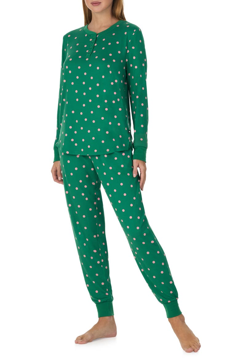 Print Pajamas, Alternate, color, GREEN DOT