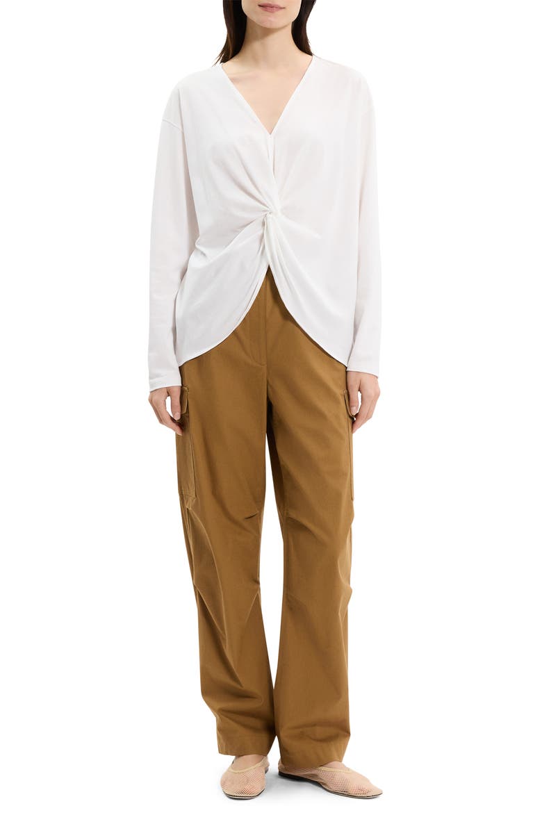 Theory Relaxed Twist Front Organic Pima Cotton Top, Alternate, color, 