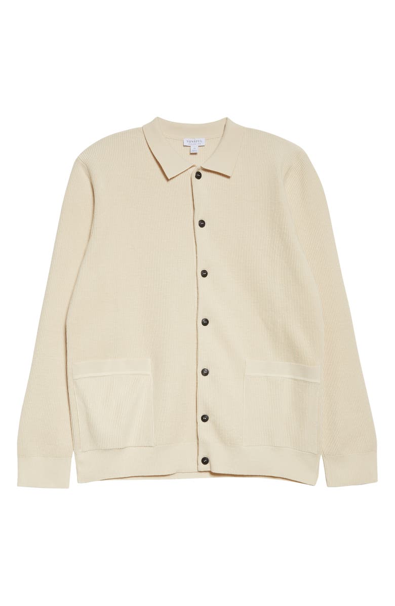 Sunspel Men's Ribbed Egyptian Cotton Cardigan, Alternate, color, 