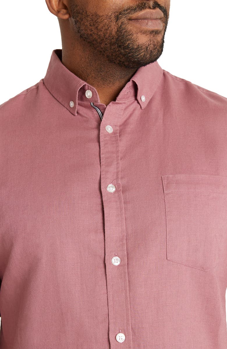 Johnny Bigg Fresno Short Sleeve Linen & Cotton Button-Down Shirt, Alternate, color,