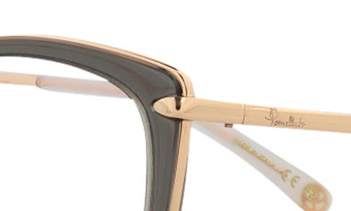 Pomellato Novelty 54mm Cat Eye Optical Glasses In Grey Gold Transparent