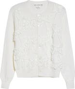 Comme des Garçons Girl Ribbon Ruffle Wool Cardigan