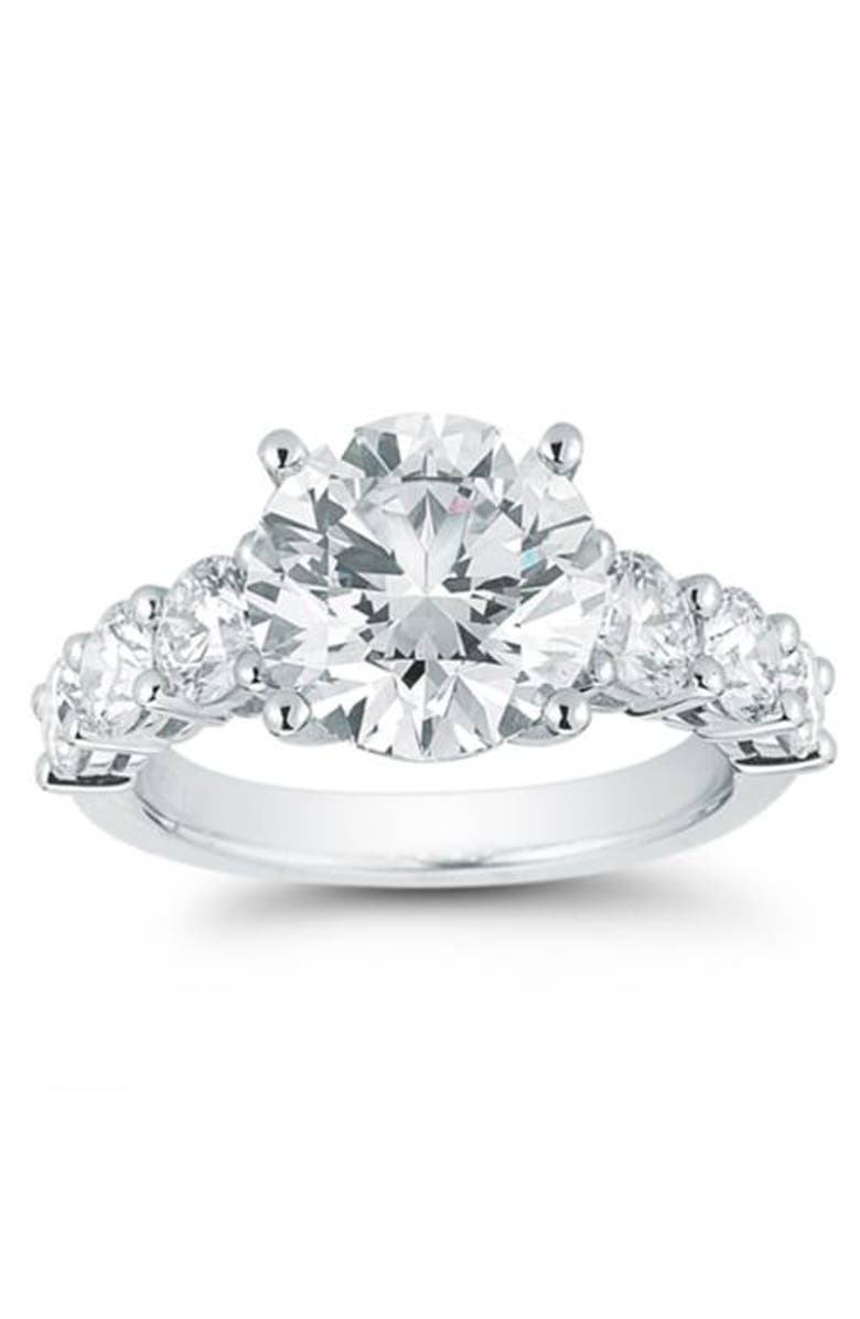 Bliss Diamond Certified 4Ct Diamond Engagement Ring 14k Gold Lab Grown, Main, color, 14K White Gold