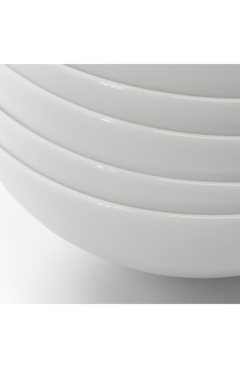 Ultra By Gibson Olstead 8 Piece 6.8 Inch Round Break-Resistant Tempe Opal Glass Bowl Set, Alternate, color, White