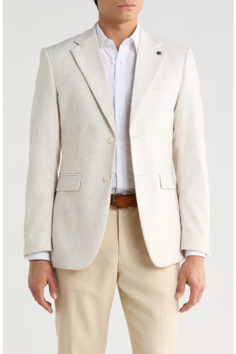 Slim Fit Textured Blazer, Main, color, SAND