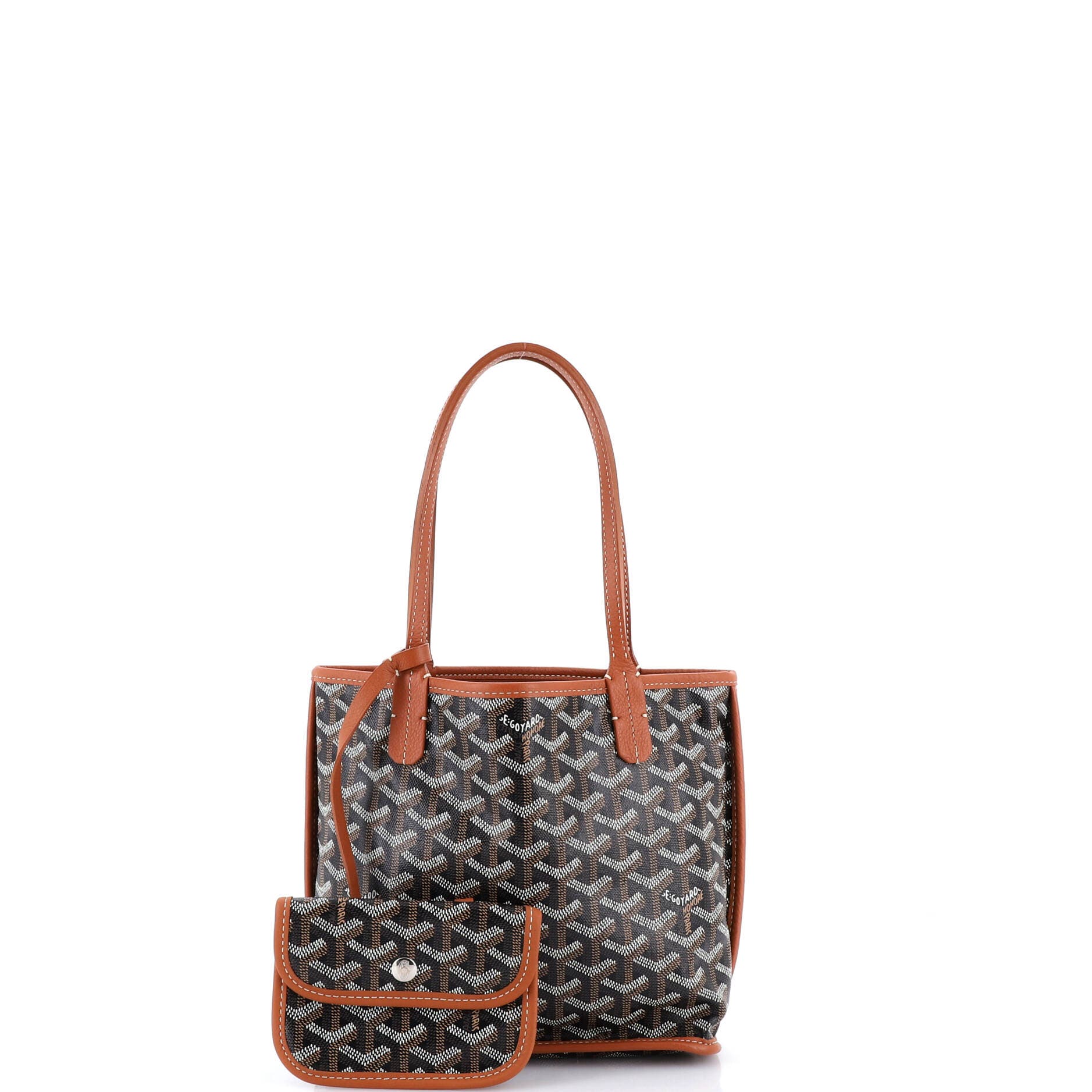 Pre-Owned Goyard Anjou Reversible Tote Coated Canvas Mini, Alternate, color, Brown