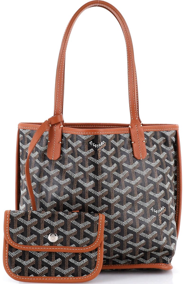Pre-Owned Goyard Anjou Reversible Tote Coated Canvas Mini, Alternate, color, Brown