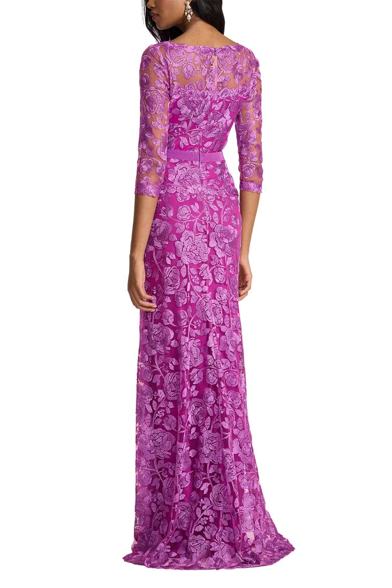 Embellished Illusion Gown, Alternate, color, MAGENTA
