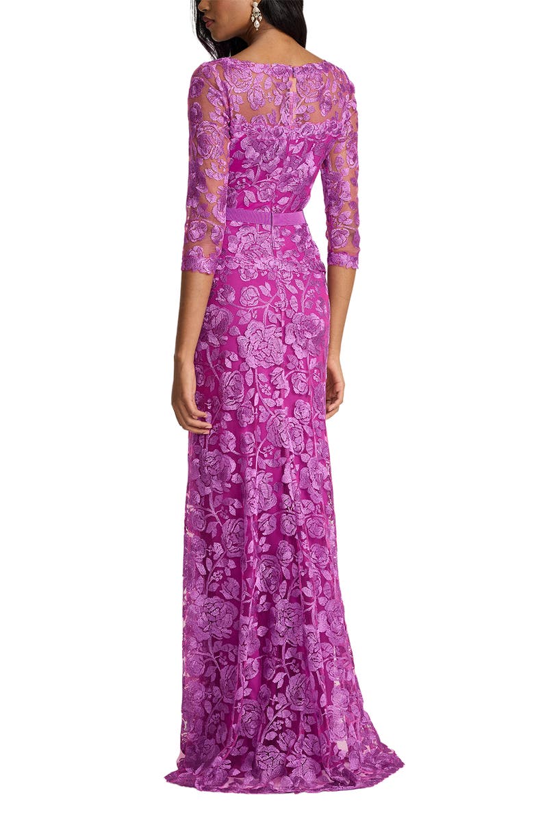 Tadashi Shoji Embellished Illusion Gown, Alternate, color, Magenta